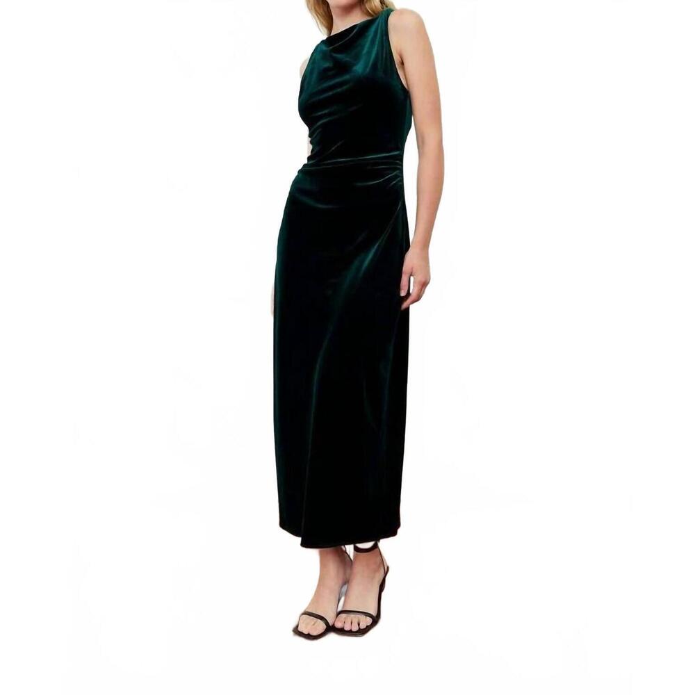 NEW DELUC velvet dress in green